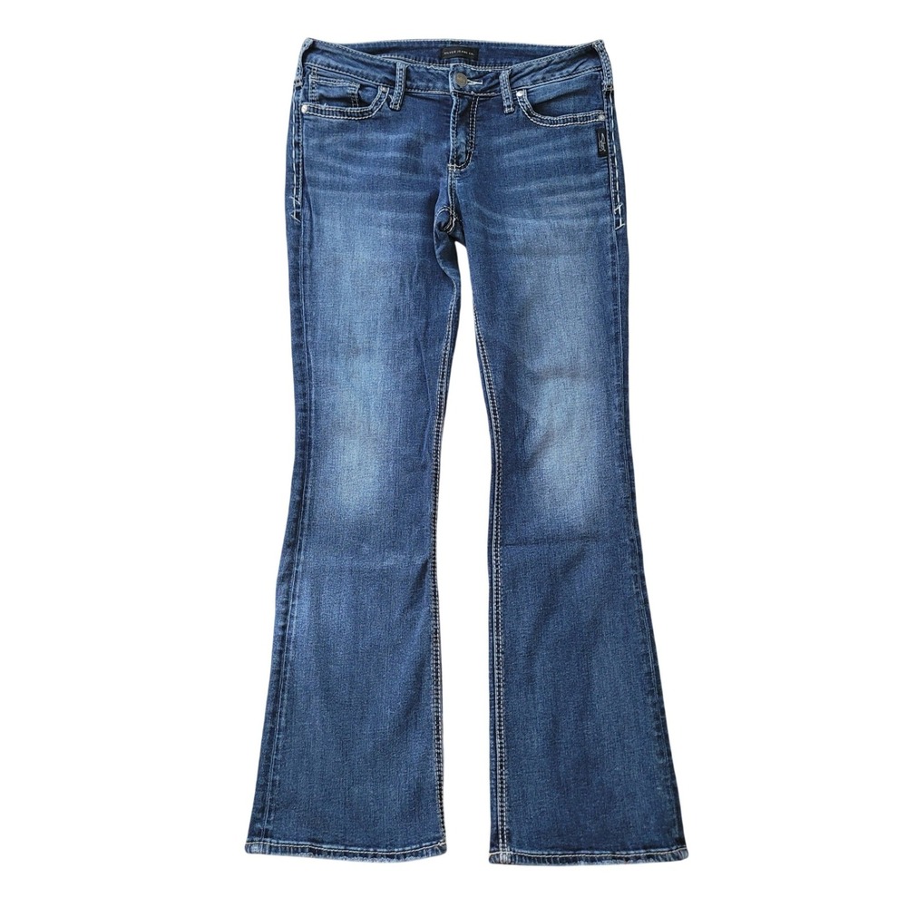 Silver Jeans Co. W30 L33 Suki Bootcut Jeans Womens Dark Wash Mid Rise Stretch